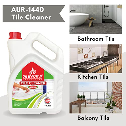 Image of Aureate Heavy Duty Fast Acting Tile, Floor & Ceramic Cleaner Removes Heavy Stains & Hardwater Marks (Lime Fragrance, 5 Litres)