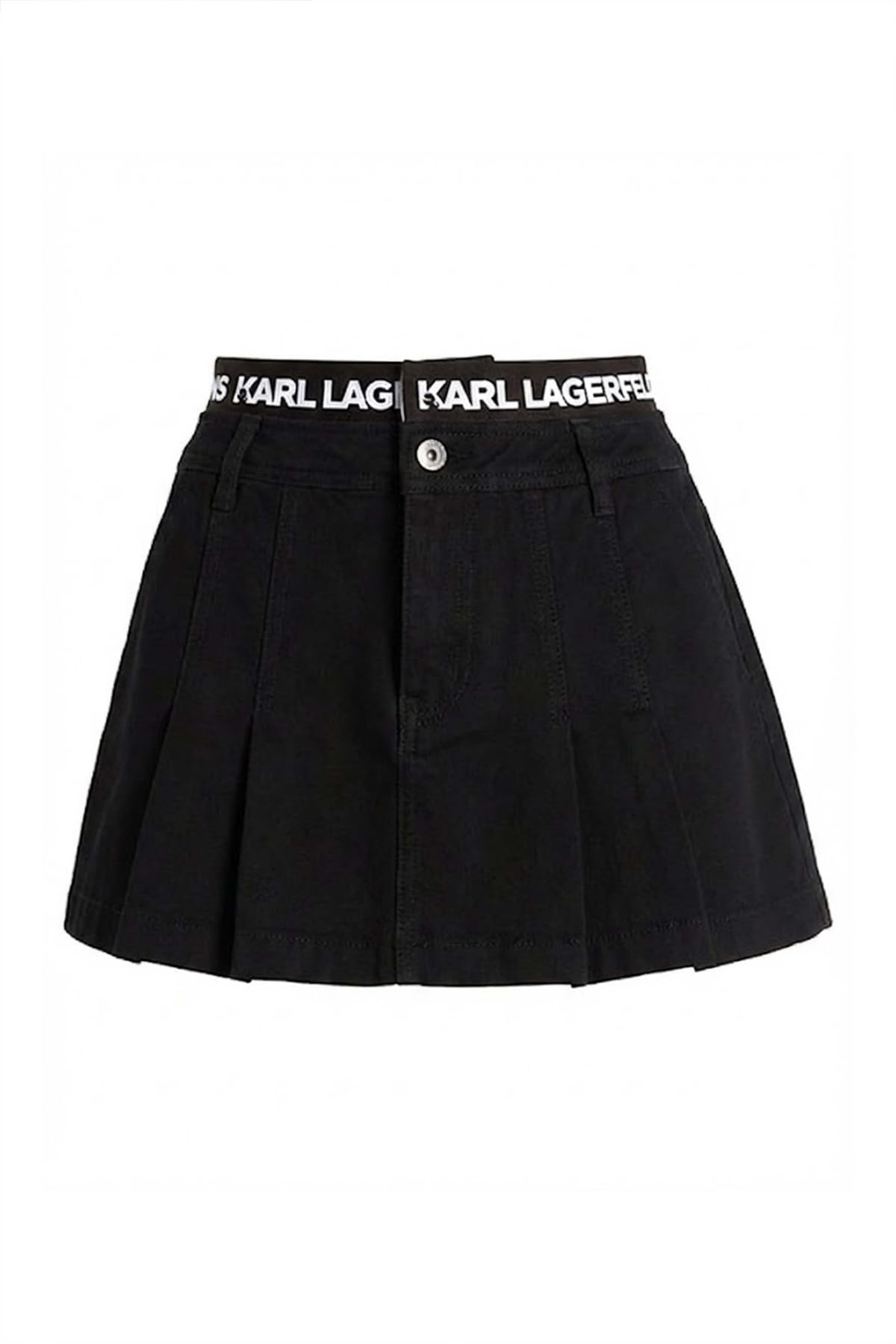 KARL LAGERFELD JEANS Donne Pleated Logo Skirt Nero S
