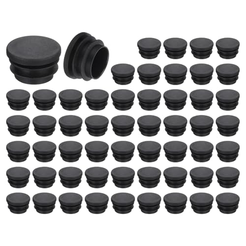 uxcell Round Plastic Plug,28mm(1.1") OD Furniture Leg Pipe Insert 56Pcs