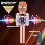 BONAOK Wireless Bluetooth Karaoke Microphone,3-in-1 Portable Handheld Karaoke Mic Speaker Machine Home Party Birthday for All Smartphones PC(Q37 Rose Gold) - Image 4