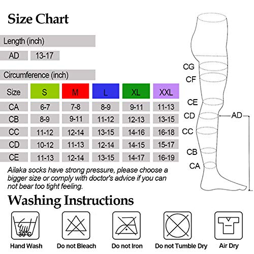 Ailaka 20-30 mmHg Knee High Open Toe Compression Calf Socks for Women and Men, Firm Support Graduated Varicose Veins Hosiery, Travel, Nurses, Pregnancy, Recovery (Beige, Large) - Thumbnail 7