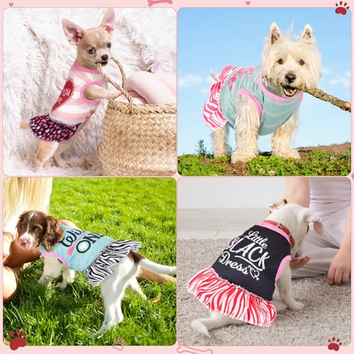 6 Pack Girl Dog Clothes Pet Dress Shirt Female Cute Dog Sundress Puppy Christmas Apparel Clothes Outfits with Ruffles for Pets Cats(Medium) - Image 7