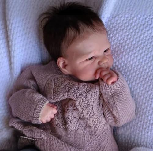 Muñeco bebé reborn realista niño 17 pulgadas silicona miniatura 2