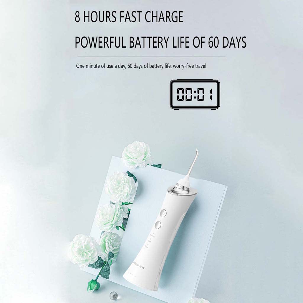 TJH Idropulsore USB Ricaricabile Ipx7 Impermeabile Potente Durata della Batteria Idropulsore per casa, Viaggi, Bretelle e Auto da Ponte per idropulsore Portatile Domestico
