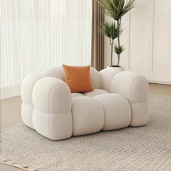 Image of A to Z Furniture Classic Chesterfield Sofa Set Luxury Chesterfield Sofa in for Home Living Room & Office (Off White 3+1+1)