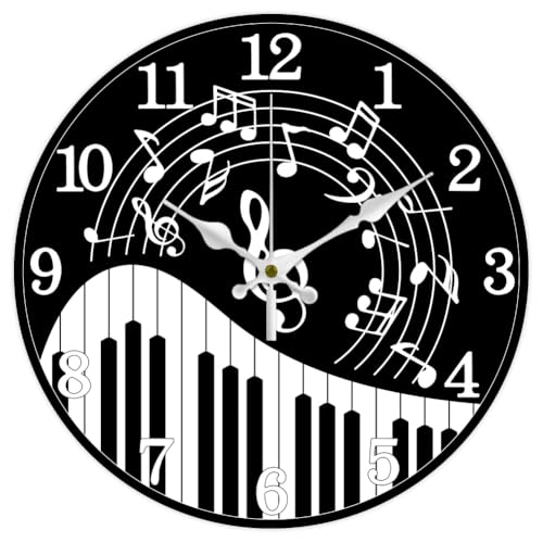 Tema pianoforte e note musicali:questo orologio da parete si basa principalmente sul tema del pianoforte e delle note musicali, questo splendido motivo fornisce un elemento visivo distintivo e accattivante che completerà una gamma di stili di arredamento domestico. Ogni orologio da parete misura 30×30cm /12×12 pollici