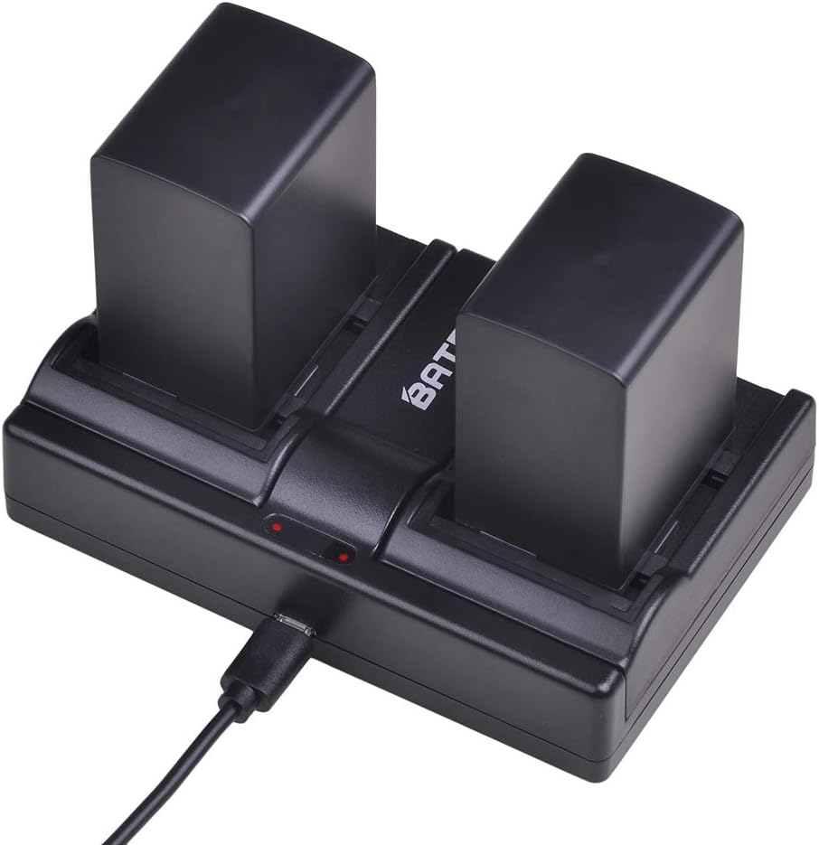 Batmax 2Pcs 2900mAh BP-828 Battery + Rapid LCD Dual Charger for Canon VIXIA HF G50, HF G60, HF G70, XA15, XA20, XA25, XA60, XA65, XA70, XA75,XA40, XA45, XA50, XA55, HFG30, HFG40, XA10, XA11 Cameras