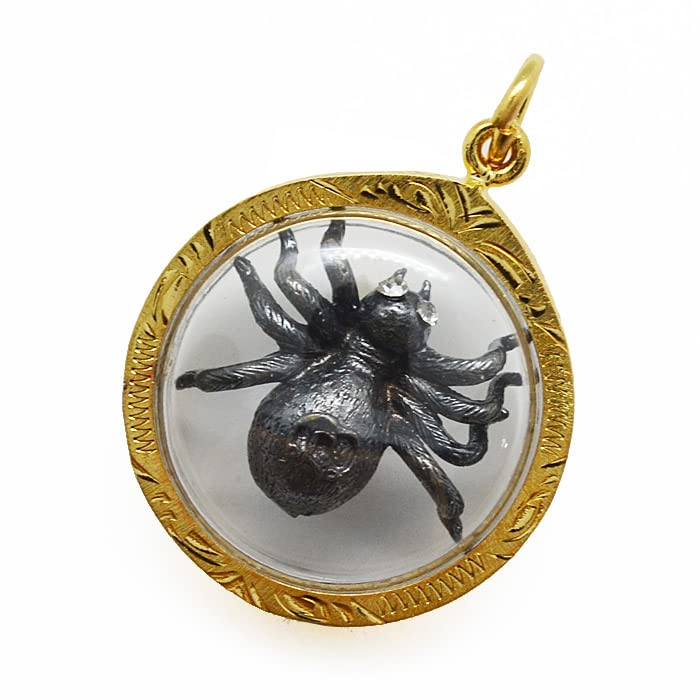 Amazon | プラクルアン 蜘蛛 チャーム クモ お守り タイ ゴールド 幸運