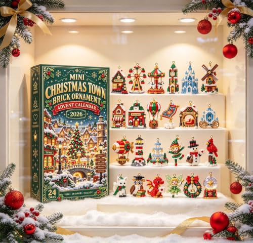 Christmas Advent Calendar 2026,24-Day Mini Brick 2D Acrylic Hanging Ornaments, Mini Christmas Tree Decorations, Holiday Countdown Calendar Gift for Kids Adults Family #-F - image 5