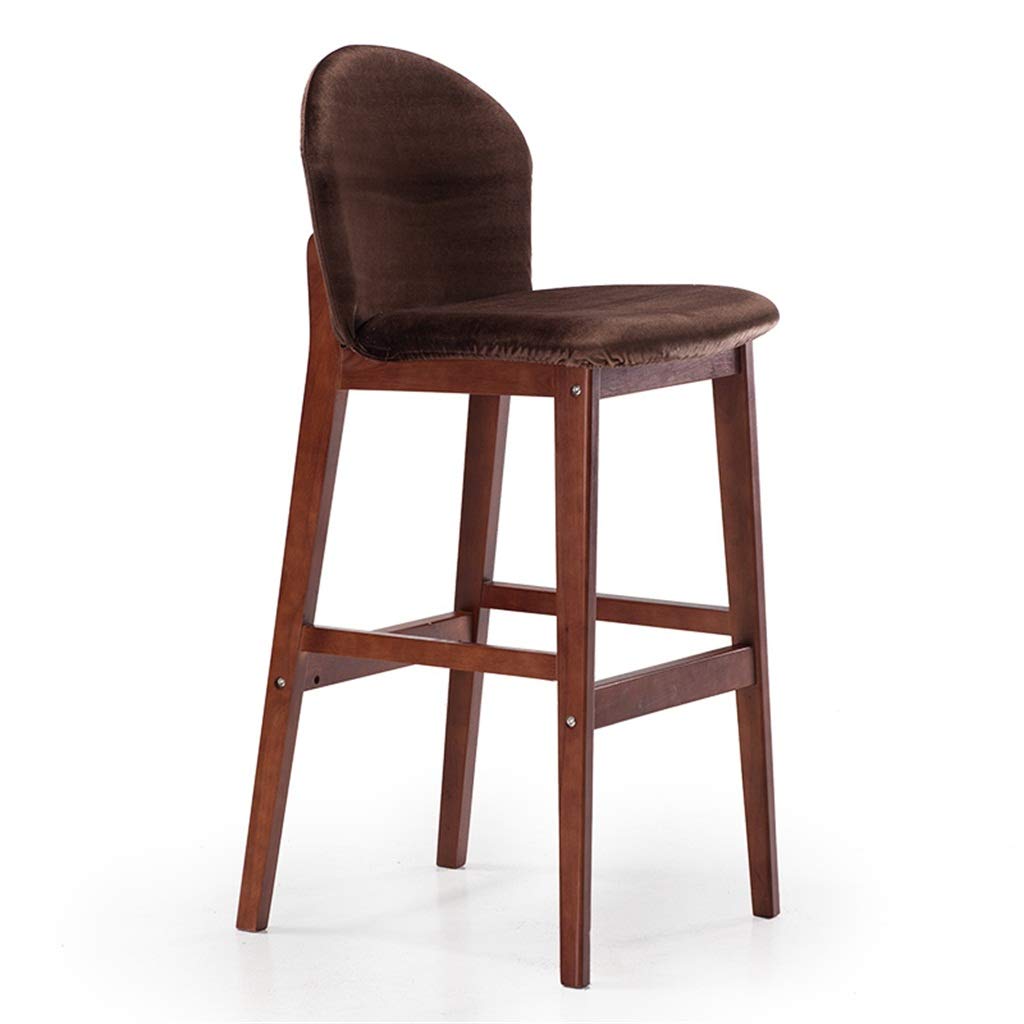 Tabouret de bar bleu profond en bois et tissu déhoussable pour cuisine