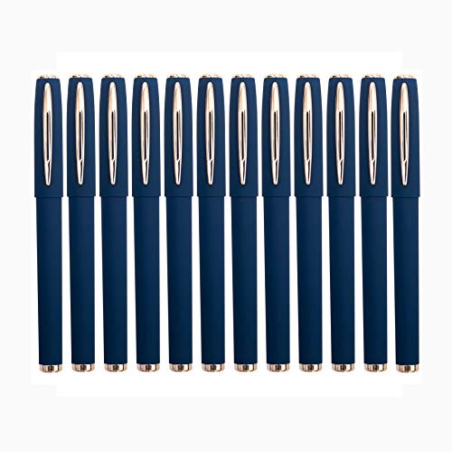 12 bolígrafos de tinta azul con punta fina 0.7 mm miniatura 1