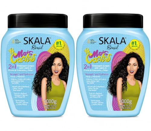 SKALA Mais Cachos 2-in-1 Treatment Cream for Curly Hair 35.2 Oz (2-Pack)