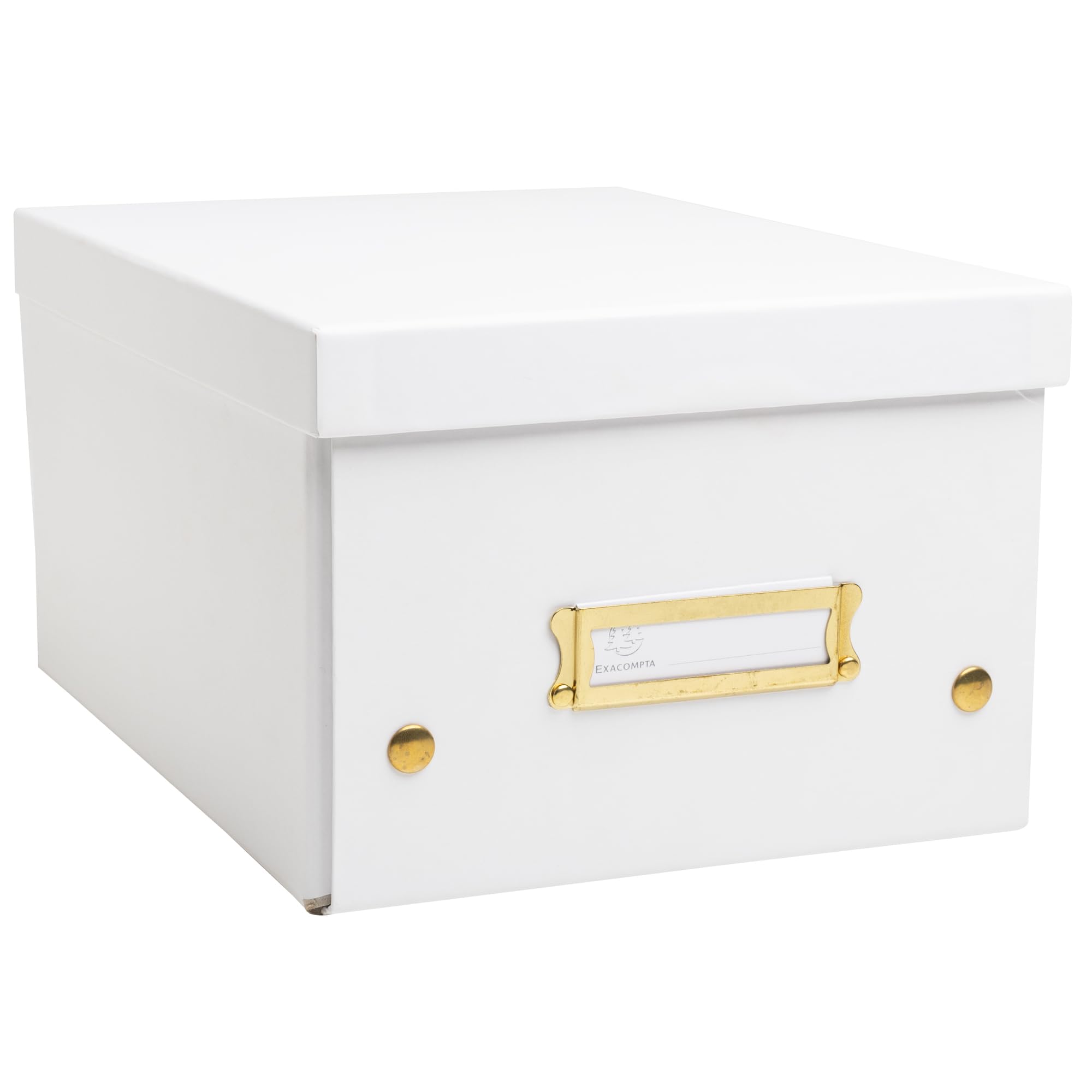 Exacompta - Rif. 62258E - Cartone da 5 scatole portaoggetti Neo Deco - consegnate piatte - facili da montare grazie ai bottoni automatici - formato A5 - dimensioni 20 x 26 x 15 cm - colore bianco