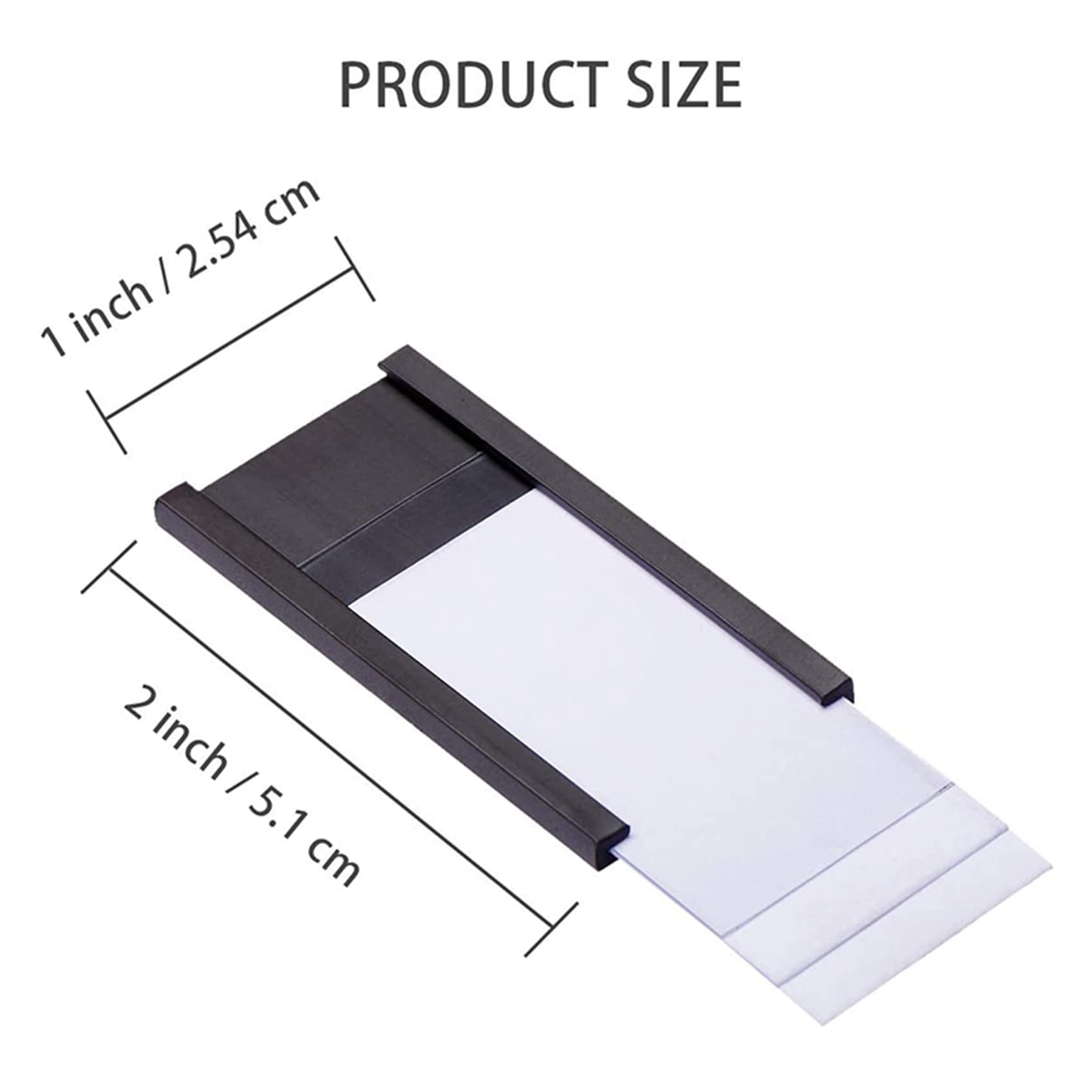 200 Pièces Séries Porte-étiquettes Magnétiques avec Porte-Cartes de Données Magnétiques avec Protecteurs en Plastique Transparent pour étagère en Métal (1 x 2 Pouces)