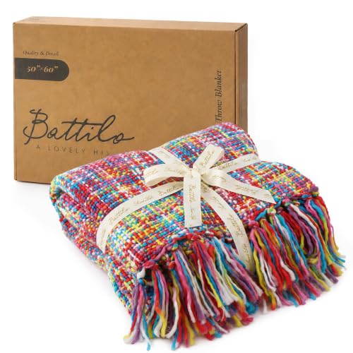 BATTILO Home Manta Multicolor para Sofá, 50x60 pulgadas miniatura 2