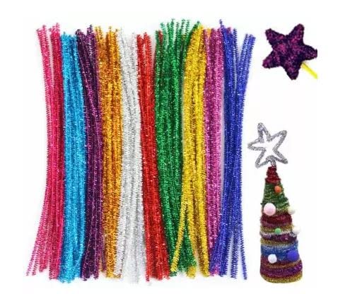KAMAL Hobby Crafts Pipe Cleaner 12”: Multi Color : 12pcs : for HobbyCrafts,DIY Accessory Twist Decoration Stems for Hobby Crafts, DIY Accessory, Cleaners Sparkled (Multicolor, 12-inch) -Set of 12