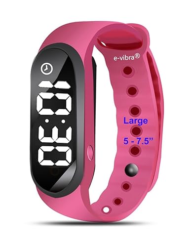 Reloj de entrenamiento para ir al baño - Reloj despertador vibratorio silencioso con temporizador de cuenta regresiva (rojo rosa)