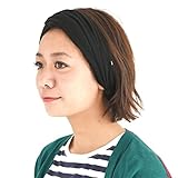 CHARM オーガニックコットン ヘッドバンド プレタイド バンダナ - メンズ レディース ヘアバンド ケモ ヘッドバンド ブラック M