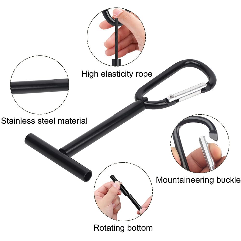 Tippet Holder, 3 piezas de acero inoxidable Tippet accesorios de pesca con mosca incorporados cuerda elástica de alta elasticidad para dispensar líderes Tippets