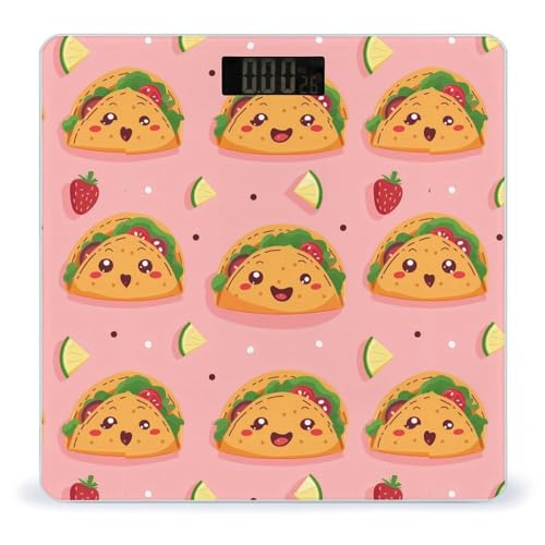 Mexican Tacoes Pattern Scale for Body Weight Bathroom Digital Body Weight High Precision Scale for Home Office