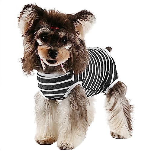 Etdane Dog Diapers Sanitary Panties Physiological Period Shirts Surgical Recovery Suits For Male And Female Dogs White Stripe X-Small #TOP8