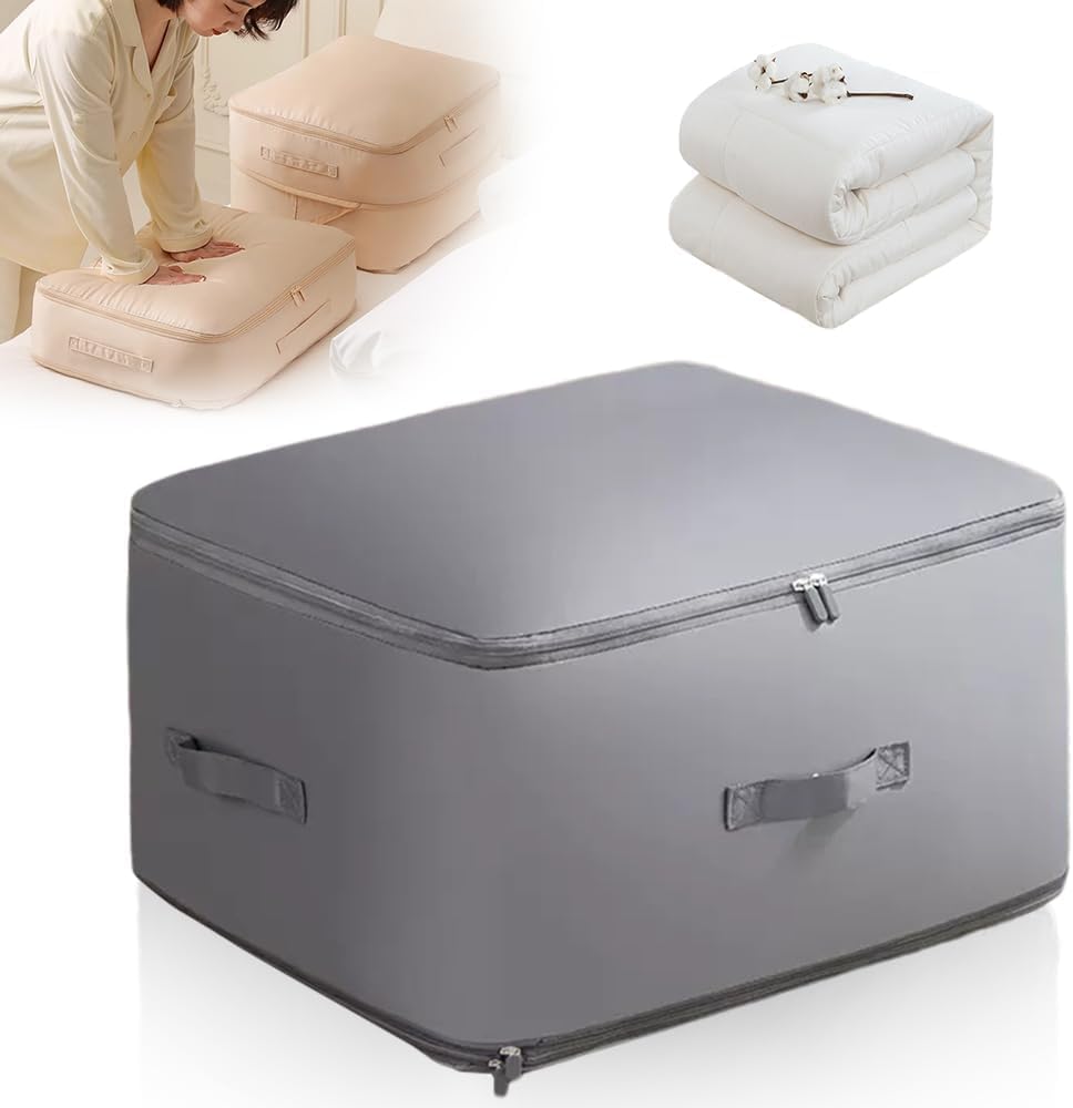 Organizador de autocompresión que ahorra espacio, bolsas para ahorrar espacio, bolsas de embalaje de compresión, bolsas de almacenamiento para ropa, mantas selladas al vacío (gris, XL)