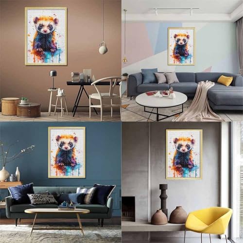 Puzzle de hurón acuarela de 1000 piezas, el regalo de arte animal para adultos 3
