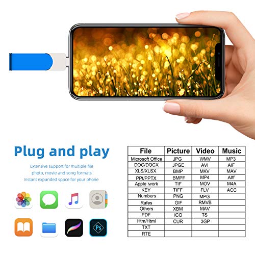 128GB USB Stick Kompatibel mit iPhone 4 zu 1 USB 3.0 Handy Photostick Speichererweiterung Kompatibel mit Laptop Tablet… – Bild 5