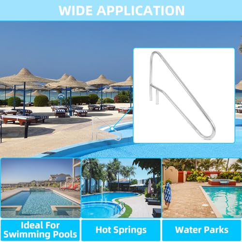 Baranda de piscina KUAFU de acero inoxidable 54"x35" miniatura 2