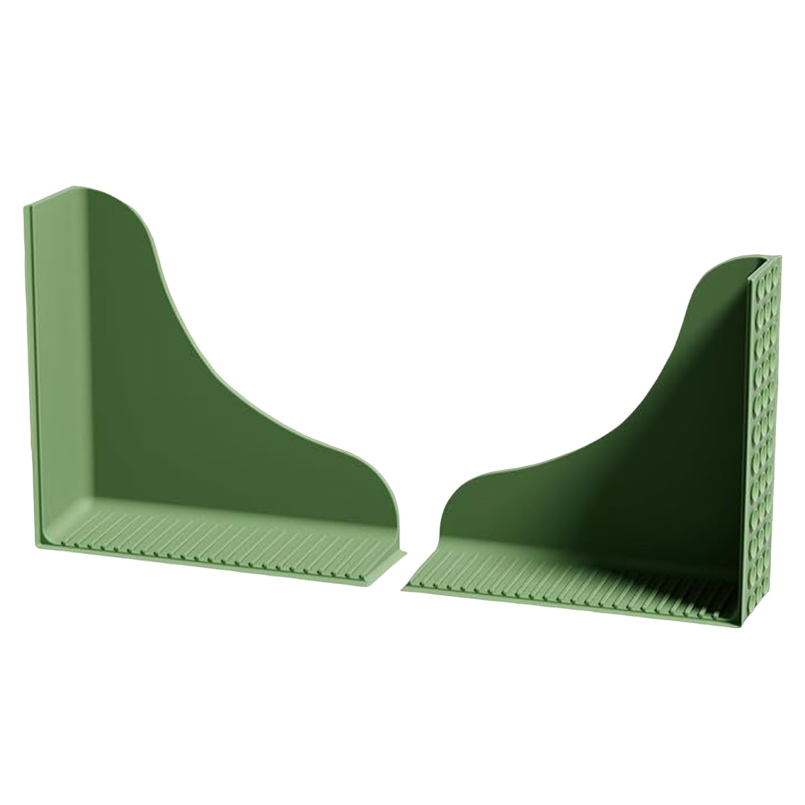 Introti 2Pcs Silicone Bath Tub Water Blocker Secure Seal Bathtub Water Baffle One-Piece Design Shower Splash Guard for Bathtubs (Olive Green)