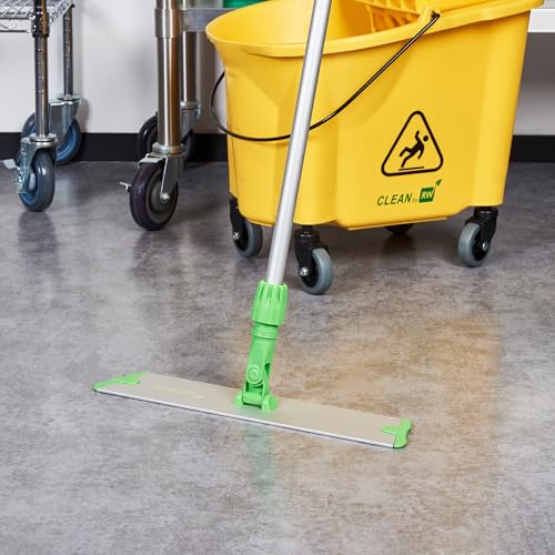 Image of Restaurantware-Clean Tek Professional 17.7 Inch Flat Mop Plate Frame, 1 Quick Connect Mop Frame for Wet Or Dry Pads - Pads Sold Separately, Durable, Green Aluminum Cleaning Pad Base