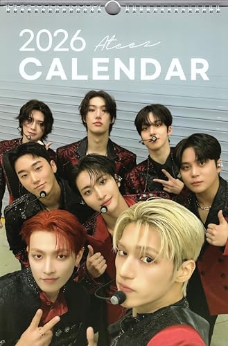 ATEEZ エーティーズ グッズ 大判 壁掛け カレンダー 2026年 (令和8年) + カレンダーステッカーセット K-POPのサムネイル