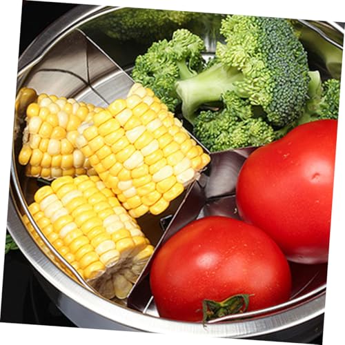 GOOHOCHY ステンレス製ダブルハンドル蒸し器 電気炊飯器用サニタリースチーマーラック 大容量セパレーター付き 全孔蒸籠 多機能調理用