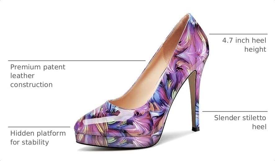 Image of Castamere Womens High Heels Platform Pumps Slip-on Stilettos 12CM Heel Office Dress Shoes