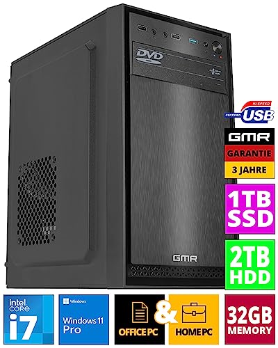 Intel Core i7 Multimedia PC - Schneller Computer für Büro & Home Office | 32GB RAM | 1000GB SSD | DVD+RW | USB3.0 | WLAN | Windows 11 Pro | Office Word | Excel – Bild 3