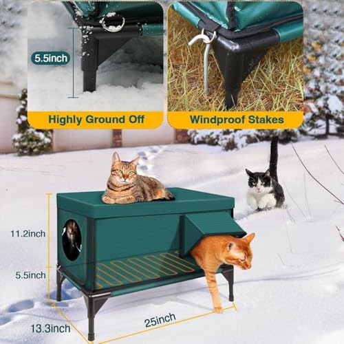Abri chauffant pour chat au jardin pour protéger les félins du froid hivernal - 5