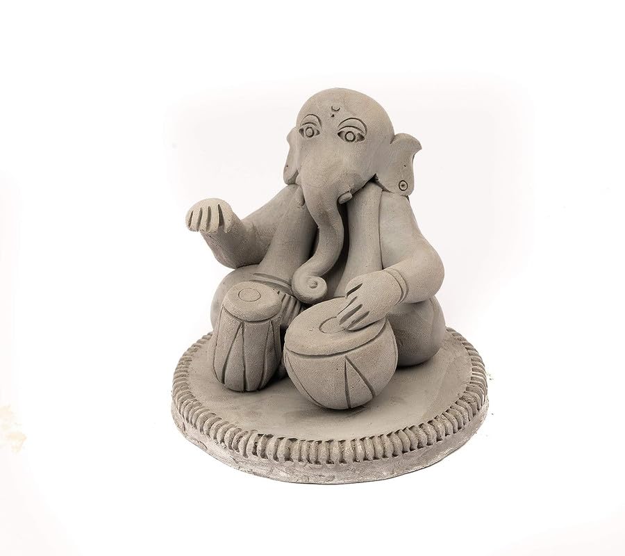 Terracotta Journey DIY Shadu Clay Dough Ready to Use for Home Made Organic Eco-Friendly for Ganesha Festival |NonToxic Natural & Soft for Kids Adults Sculpture and Modeling at School | 1 Kilogram - White 1
