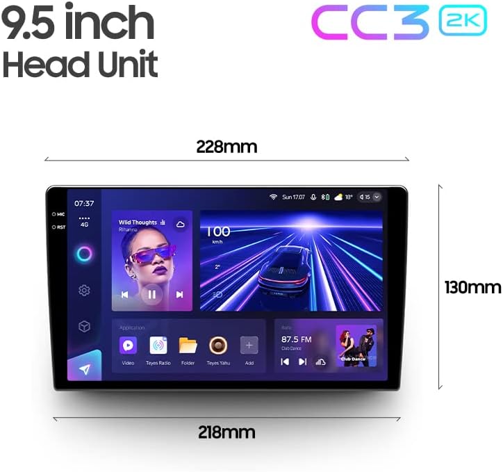 TEYES CC3 2K Headunit dimensions