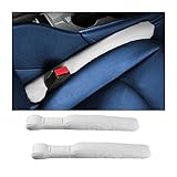 BELOMI Car Seat Gap Filler, 2 PCS Microfiber Leather Crevice Catcher Plug Drop Blocker, Fill The Gap Between Seat and Console, Stop Things from Dropping Under, Universal for Car SUV Truck (White)