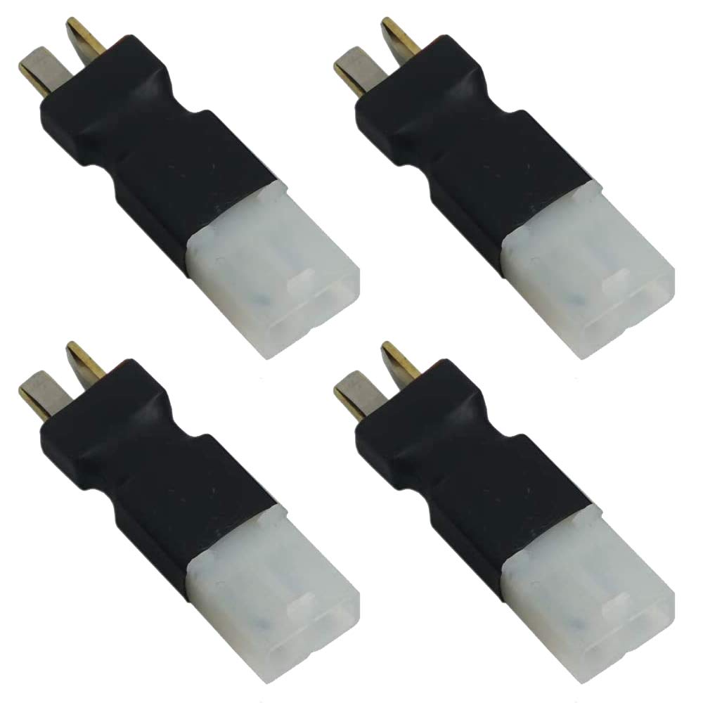 4 Pcs No Wires Big Tamiya Style to Deans T Style Plug Female Male Adapter Wireless Connector for RC Drone Lipo Battery Charger ESC (T male to Tamiya female plug)