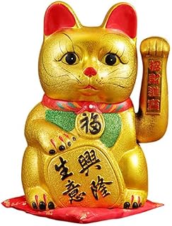 Lucky Cat Waving Arm Lucky Cat, 9-inch Ceramic Lucky Cat Lucky Feng Shui Cat