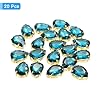 uxcell 20Pcs Teardrop Sew on Rhinestone - 18x13mm Flat Back Glass Teardrop Crystal Rhinestones in Gold Prong Setting for Crafting, DIY Jewelry, Clothes Decorations (Lake Blue) #2