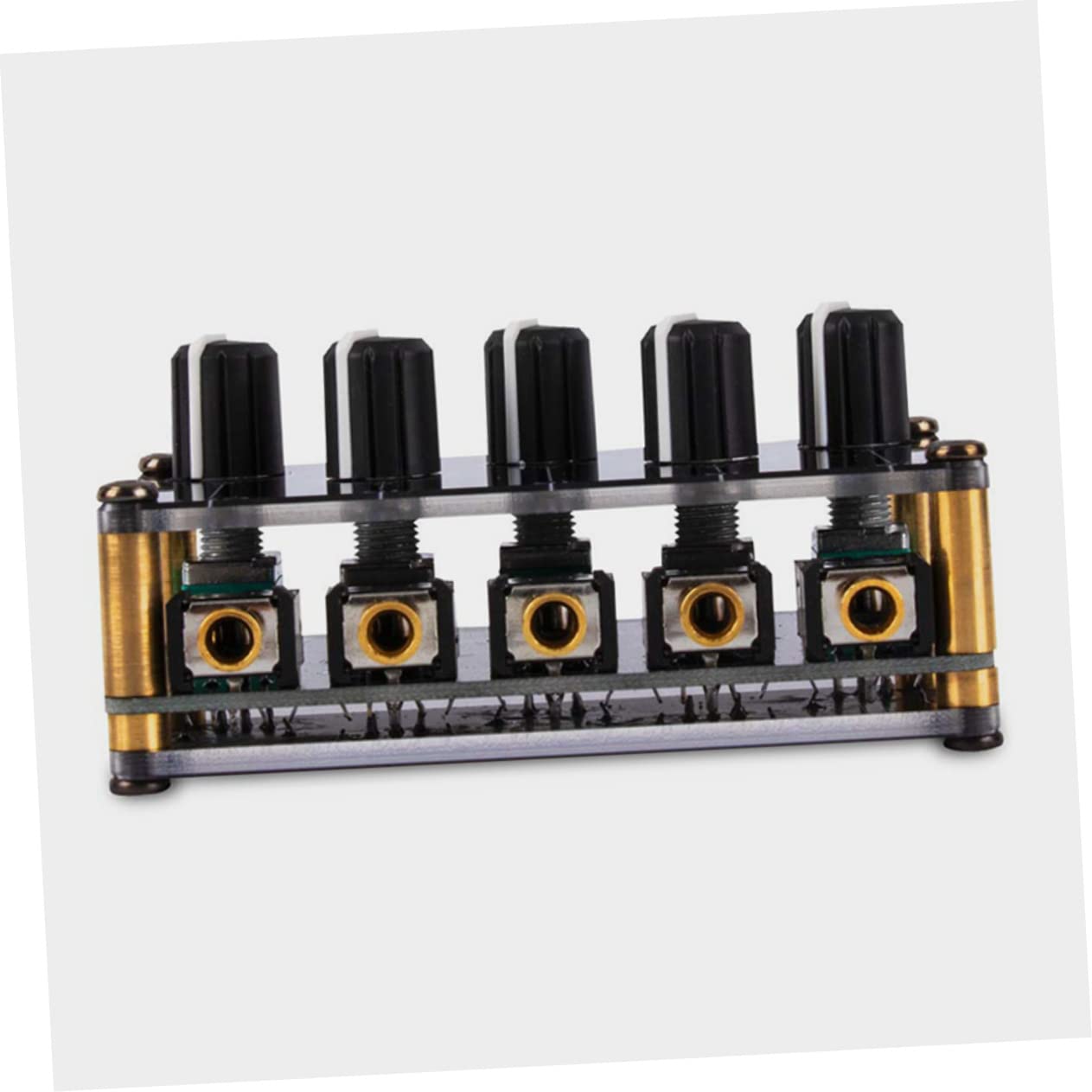 Toddmomy 2pcs 4 Small Audio Mixer 4-channel Stereo Passive Circuit No Battery Required Easy to Carry