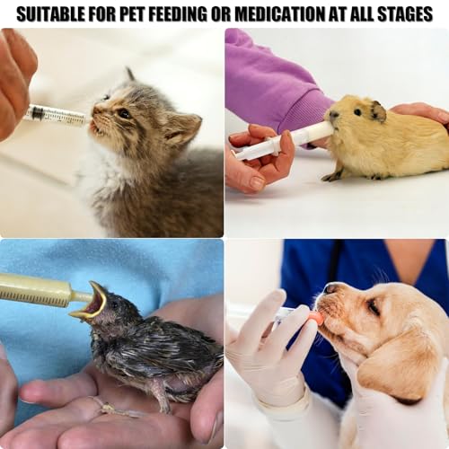 Image of Pet Feeding Syringe with Nipple, Silicone Feeding Tools for Kitten Puppy Feeding Syringe for Newborn Cat Dog Small Animals Rabbits (10ml+12ml)