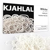 KJAHLAL Rubber Band, 1000 Pcs Hair Rubber Bands, 1/2' White Rubber Bands