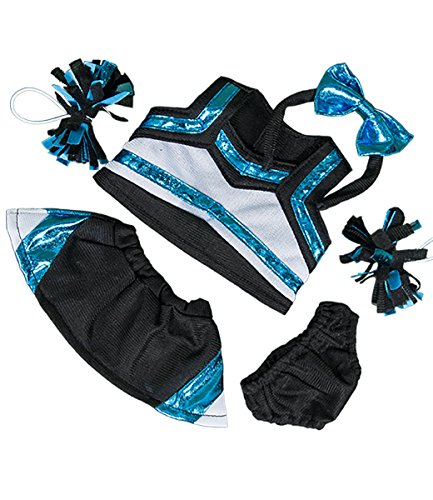 Metallic Teal & Black Cheerleader Outfit Fits Most 8