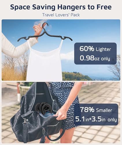 10 Pcs Travel Hangers, Cruise Ship Essentials Travel Essentials, Portable Cruises Must Haves 2026, Folding Hangers for Suitcase, RV Camping Airplane Europe Vacation Essential, Black - Image 3