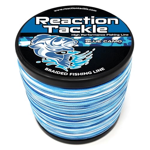 Reaction Tackle Braided Fishing Line Blue Camo 10LB 150yd