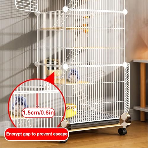 Jaula de metal para animales pequeños de 5 niveles con ruedas universales para ratas, hurones, chinchillas, cobayas y hámsters grandes