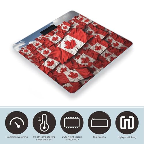 Báscula digital baño bandera Canadá vidrio templado miniatura 3